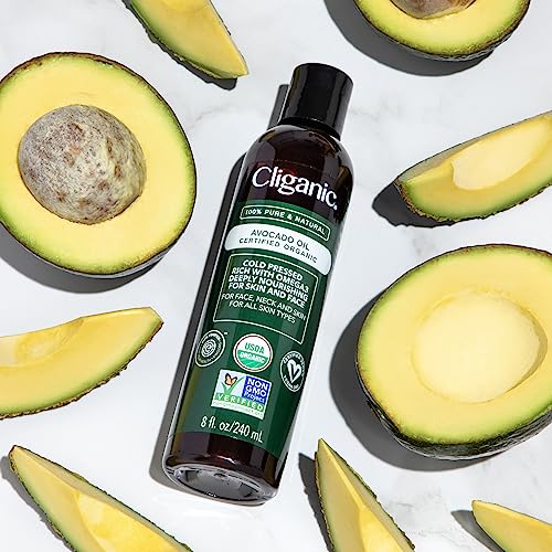 Cliganic Organic Avocado Oil - 100% Pure Cold-Pressed Carrier Oil (8oz)
