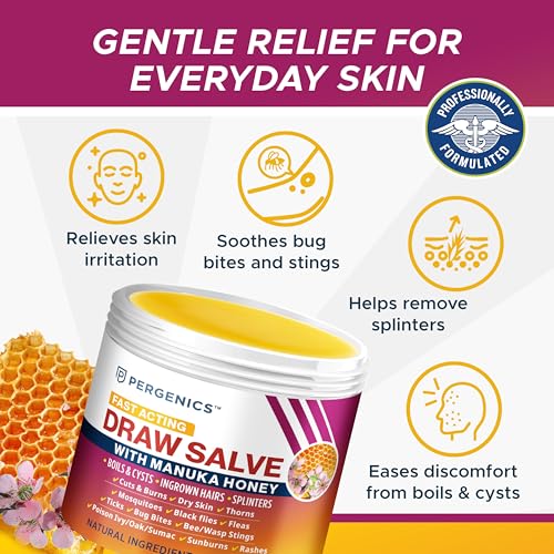 Pergenics Natural Drawing Salve with Manuka Honey - 1 oz Healing Balm