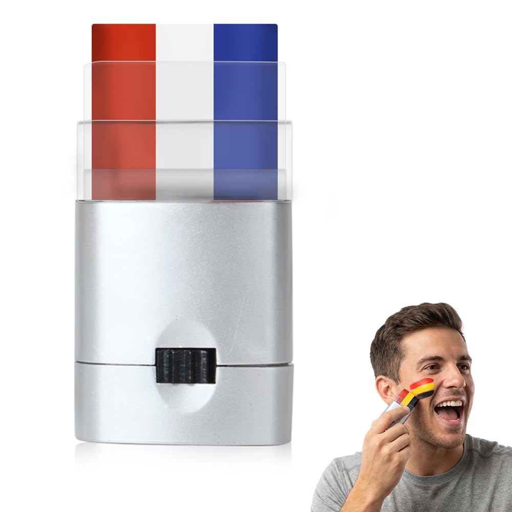 Red White and Blue Face Paint Sticks | Washable Body Paint for Sports Fans - Perfect for Baseball, Soccer, Football Events