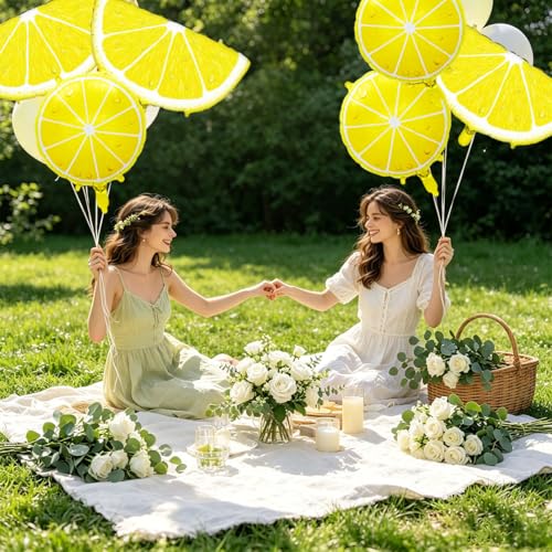 Lemon Balloon Set - 10PCS Fruit Theme Foil Balloons for Parties