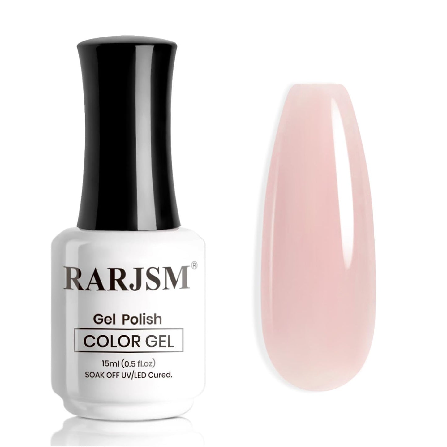 RARJSM Nude Beige Pink Gel Nail Polish Neutral Skin Tone Sheer Jelly Warm Pink Gelpolish 1PC 15ml Single Bottle Creamy Transparent Natural Nudegel Polish Soak off Cured for Home Salon French Manicure