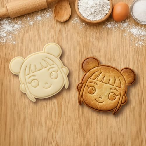 Allenjoy Korean Demon Cookie Cutters & Stamps Set - Fun Baking Tools