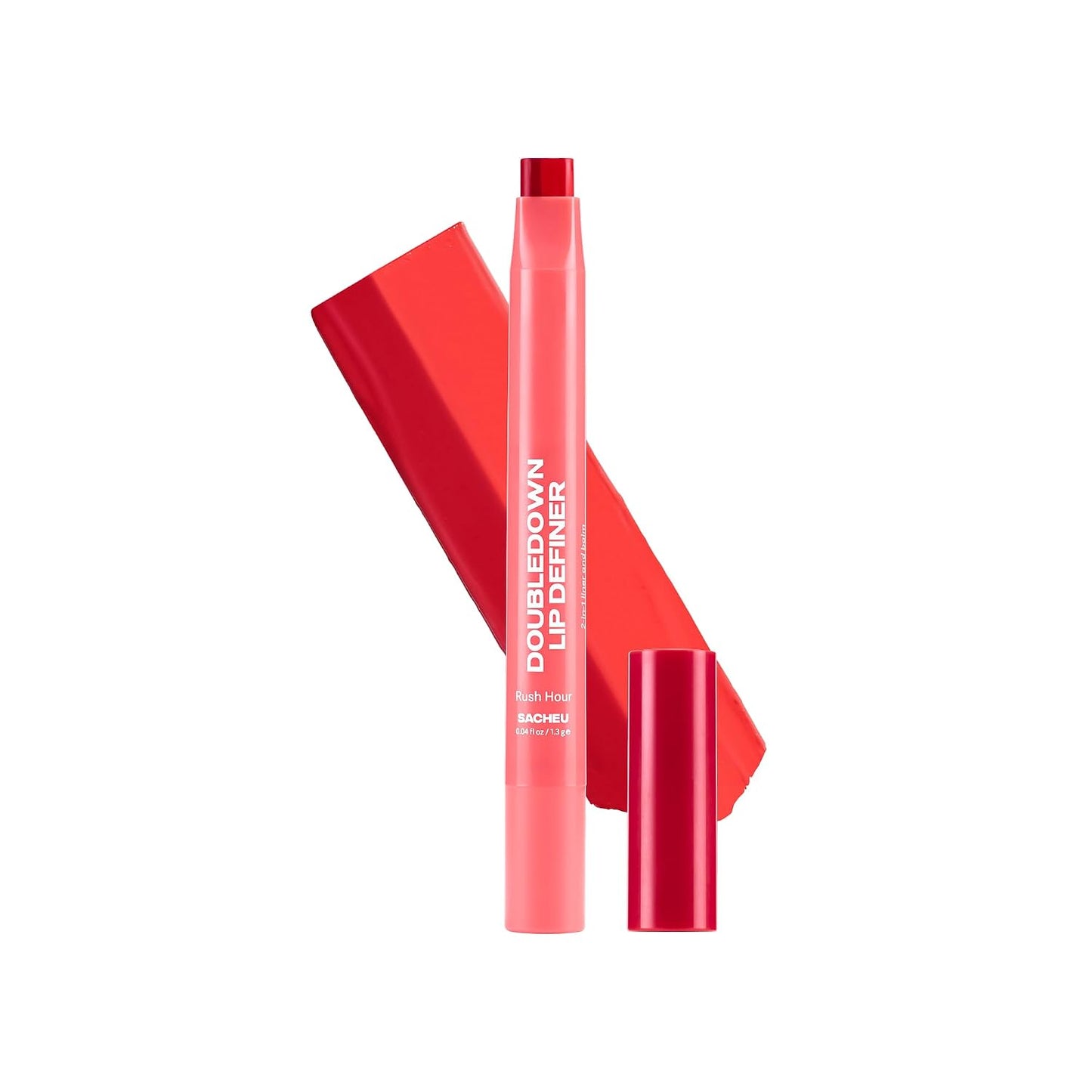 Sacheu DoubleDown Lip Definer - 2-in-1 Hydrating Lip Liner & Balm | Creamy Satin Finish, Avocado Oil, Rosehip Oil, Vitamin E