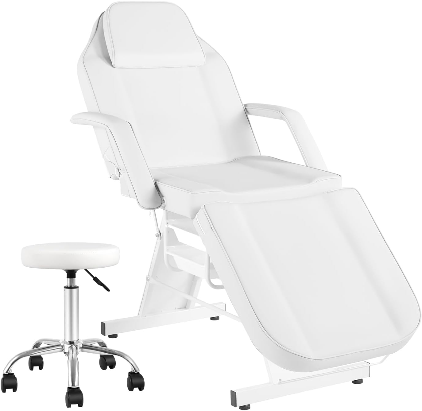 Tattoo Chair - Adjustable Facial Chair with Hydraulic Stool for Estheticians | Gray Multipurpose Spa Equipment