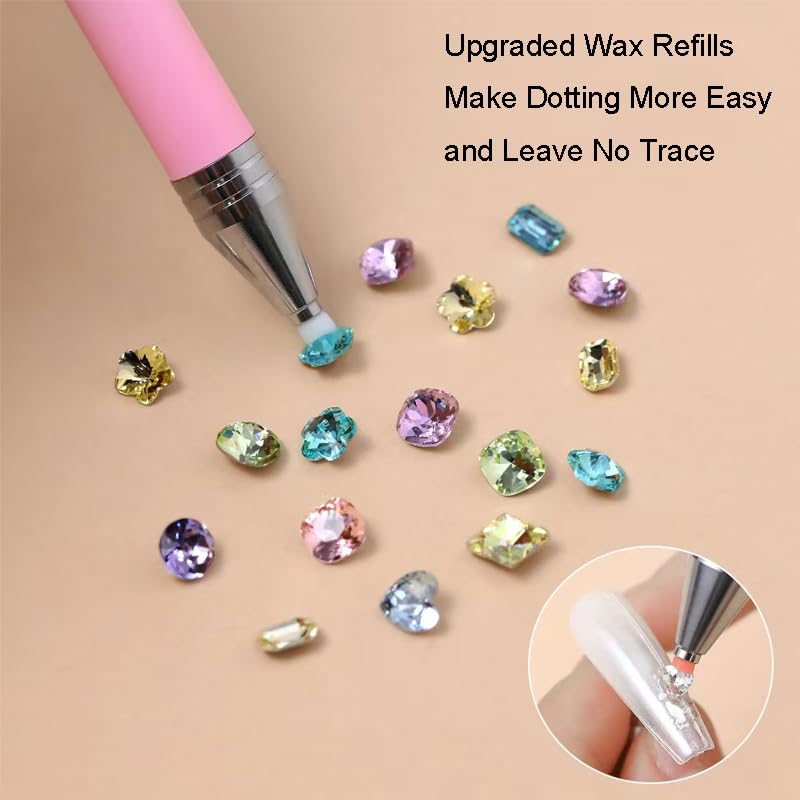 Professional Rhinestone Picker Tool with 3 Wax Refills for Nail Art