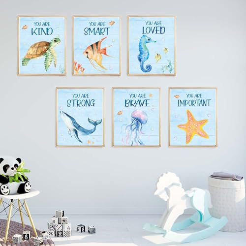 Inspirational Sea Marine Life Posters Set of 6 - 8x10 Unframed