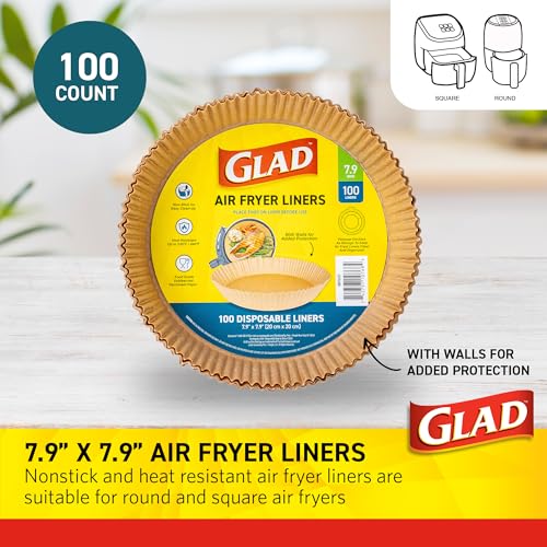 Glad Air Fryer Liners - 7.9 Inch Round, 100 Count, Nonstick