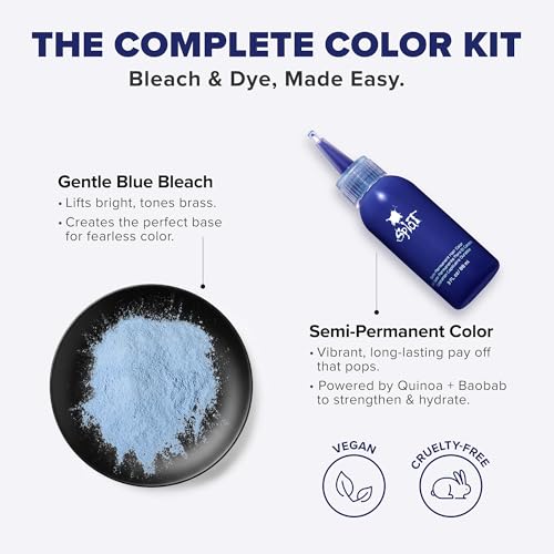 Splat Blue Envy Semi-Permanent Hair Dye Kit with Bleach