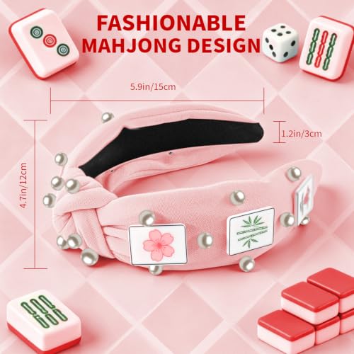 Mahjong Tile Pattern Headband for Women - Trendy Hair Accessory Gift