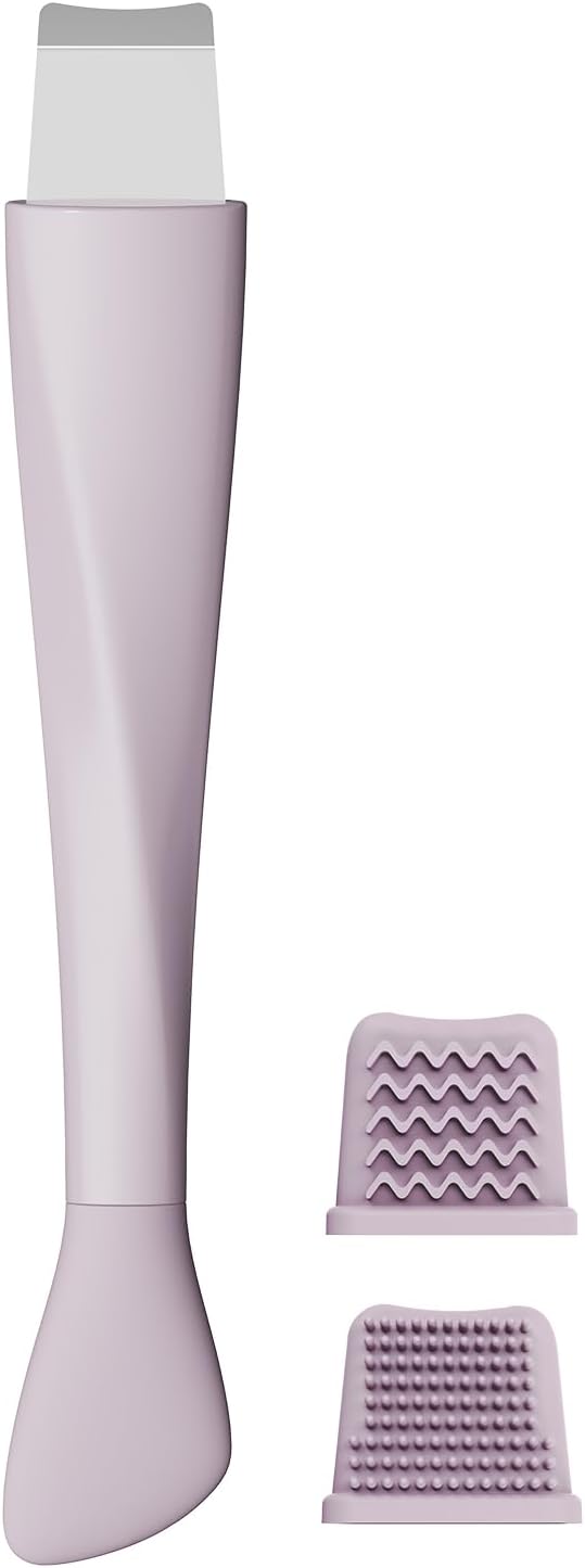 Blackhead Remover Tool - Stainless Steel Face Scraper for Deep Cleansing | 3-in-1 Skin Care Tool with Mask Applicator & 2 Silicone Heads (Green)