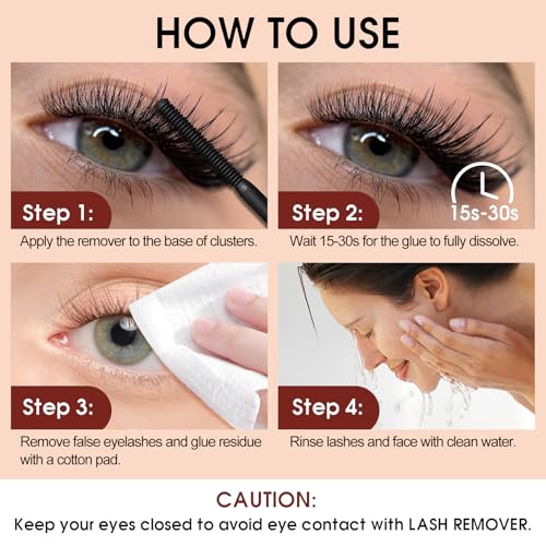 Eyelash Glue Remover for Cluster Lashes - Fast 15s Removal