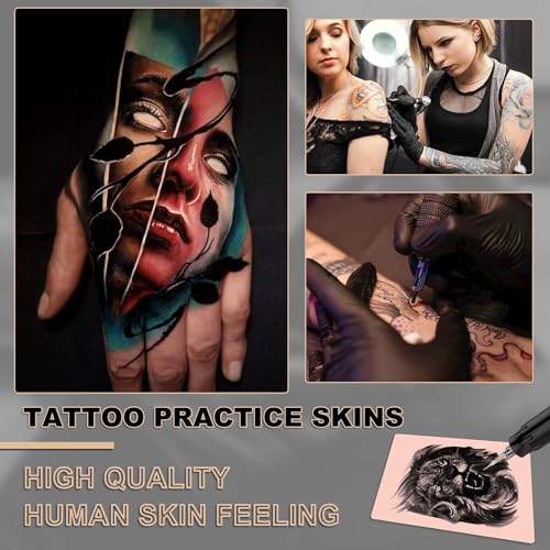 Anghie 10PCS Tattoo Practice Skin 7.4 x 5.6'' 3mm Thick Double-Sided Fake Skin for Artists & Beginners