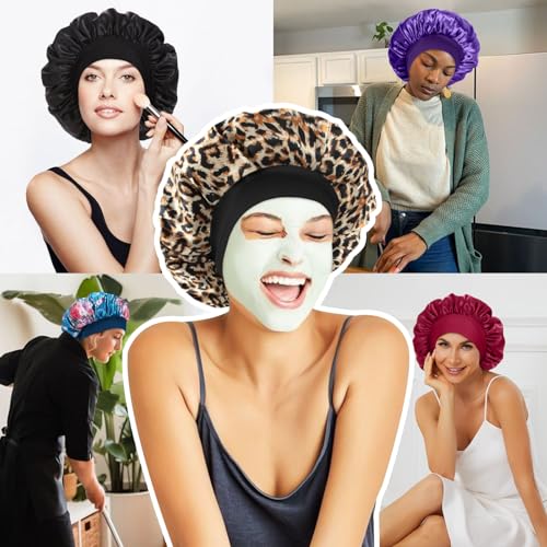 8 Pcs Satin Bonnet Set for Sleeping - Silk Hair Wraps by LEADUWAY