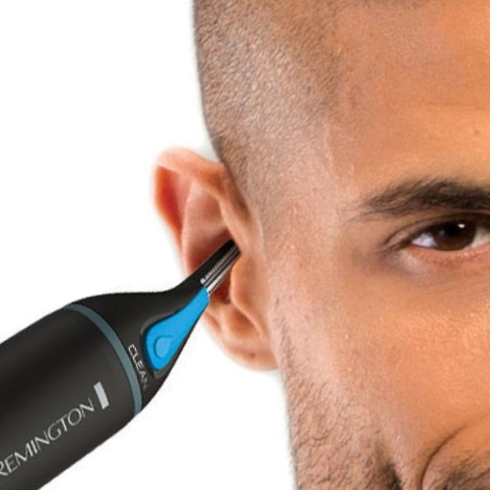 Remington Nose, Ear & Detail Trimmer with CLEANBoost Technology for Easy Washing, Eyebrow Trimming Comb Attachment, Black