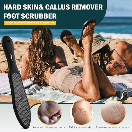 FVION Double-Sided Nano Glass Foot File for Callus Removal - Black