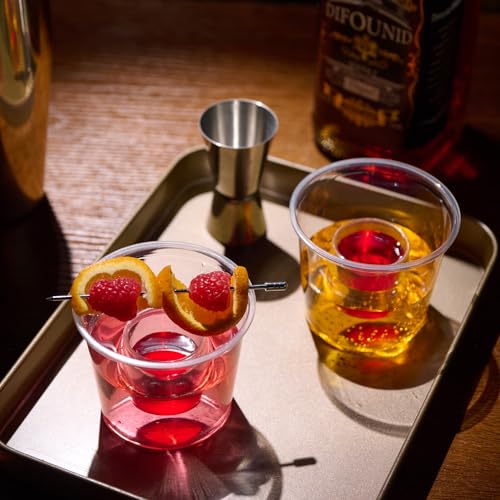 JOLLY CHEF 60 Disposable Bomber Cups - 4oz Clear Plastic Shot Glasses