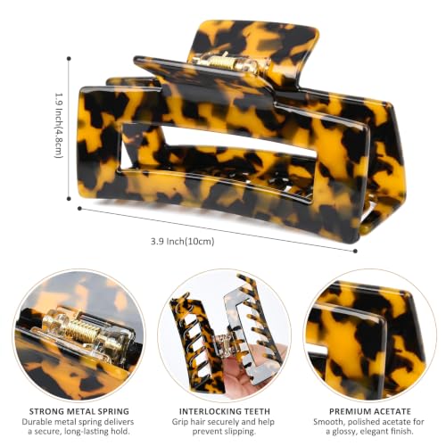 Aileam Large Tortoiseshell Acetate Hair Claw Clips - 2 Pack
