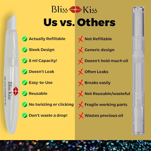 Bliss Kiss Refillable Cuticle Oil Pen 3 Count with Pusher