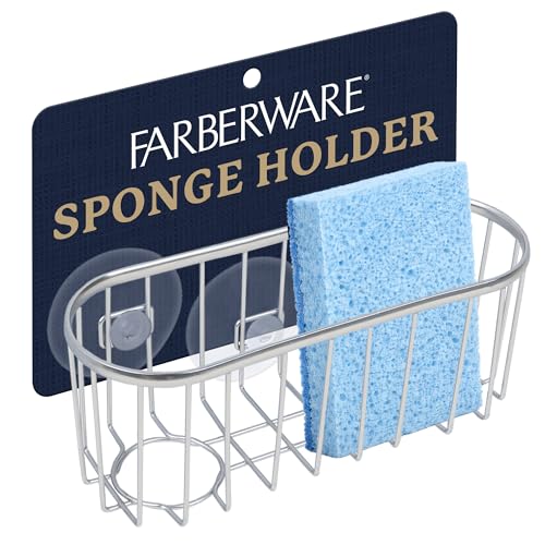 Farberware Kitchen Sink Sponge Holder with Triple Suction Cups