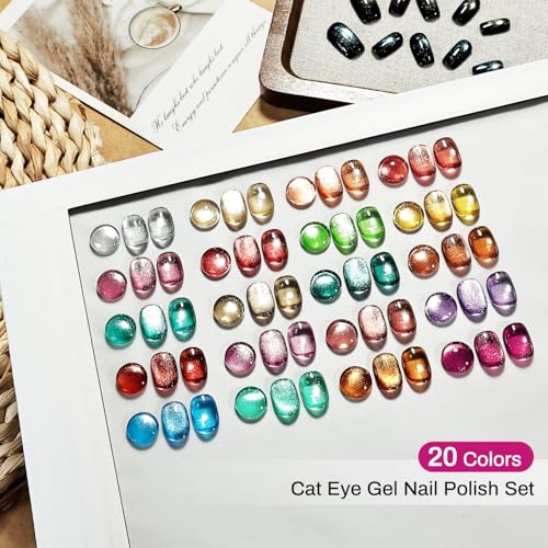 JODSONE 23-Piece Cat Eye Gel Nail Polish Set with Magnet and Base/Top Coat