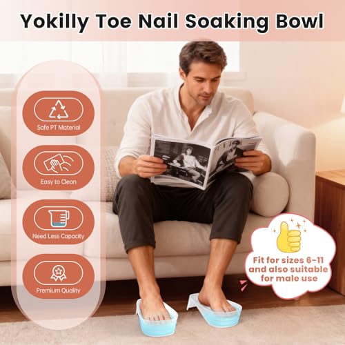 Yokilly Large Toe Nail Soaking Bowl - Acetone-Proof Clear Pedicure Tray