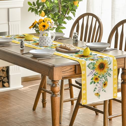 Artoid Mode Sunflower Table Runner 13x108 Inch - Durable Polyester