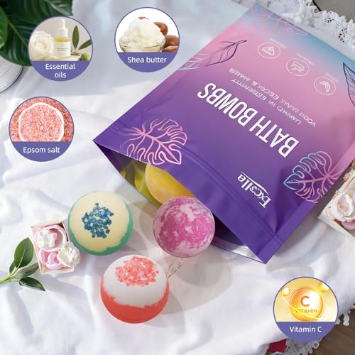 Excalla 9-Pack Shea & Cocoa Butter Bath Bombs for Relaxing Spa Bath Gift Set