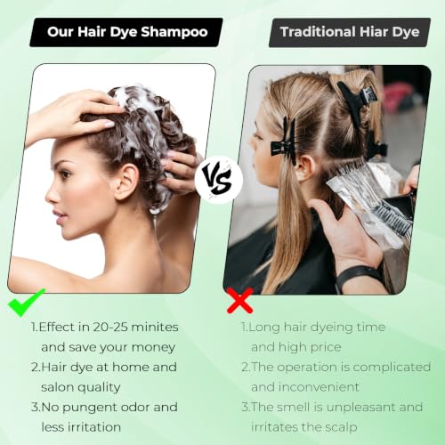 Chestnut Brown Hair Dye Shampoo for Gray Coverage | 3-in-1 Formula