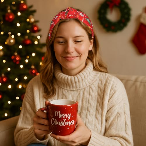 IDDFEVE 3-Pack Christmas Headbands for Women - Red & Green Tree Holiday Hair Accessories
