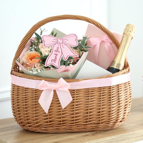 Whaline 100-Pack Pink Bow Thank You Cards - Mini 2.5 x 3.5 in