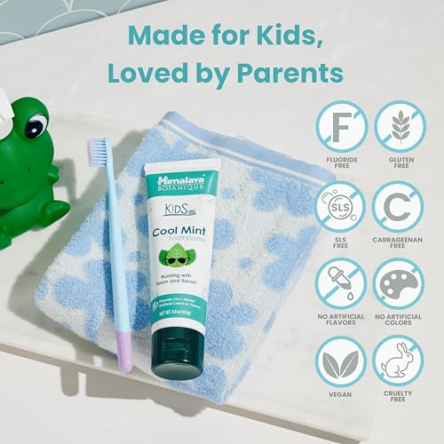 Himalaya Kids Toothpaste with Xylitol, Cool Mint - 2 Pack, Fluoride Free