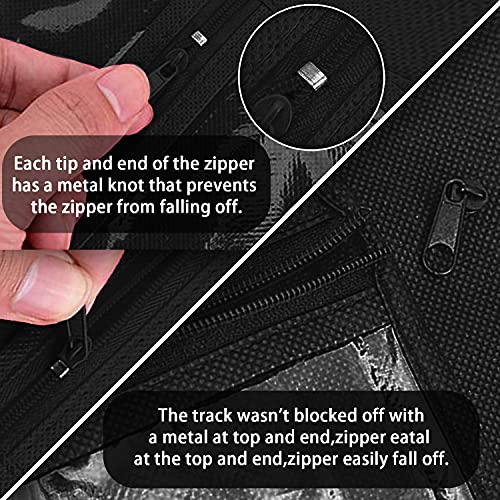 3PCS 31.5-inch Hair Extension Storage Bag with Hanger - Black Dust-Proof