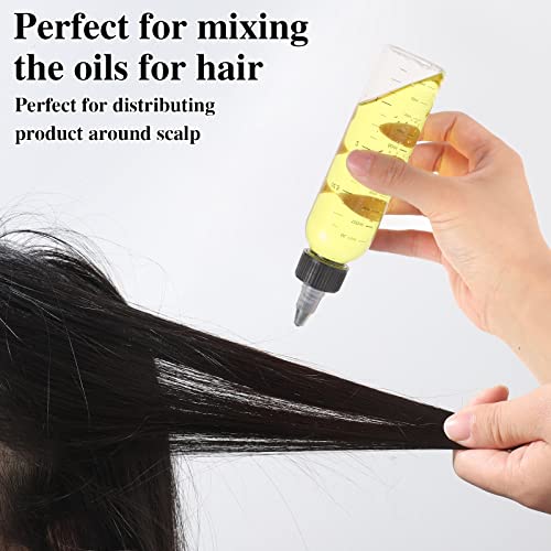 BESARME 4Oz Hair Oil Applicator Bottles - 2 Pack, Leak-Proof