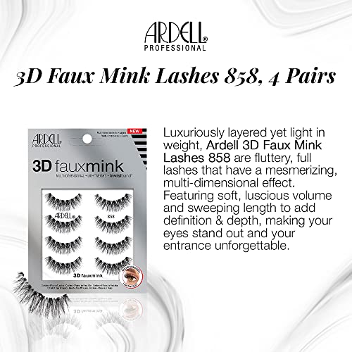 Ardell 3D Faux Mink Lashes 858 - Reusable Lightweight Strip Lashes