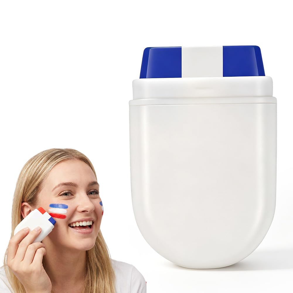 Face Paint Stick for Sports Fans - Washable Red, White & Green Glitter | Perfect for Baseball & Soccer Games