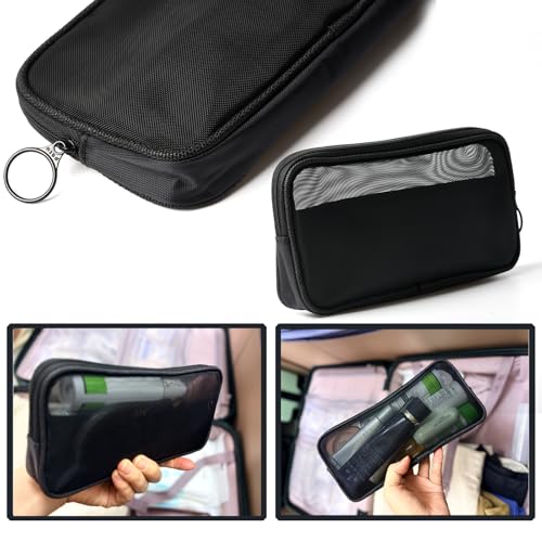 Patu Medium Mesh Travel Toiletry Bag Set of 2 - Black