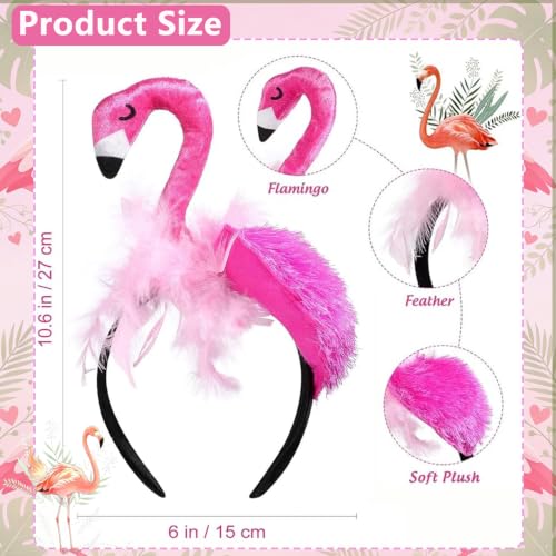 Pink Flamingo Headband Hair Accessory for Tropical Party & Costume - CARMELIT