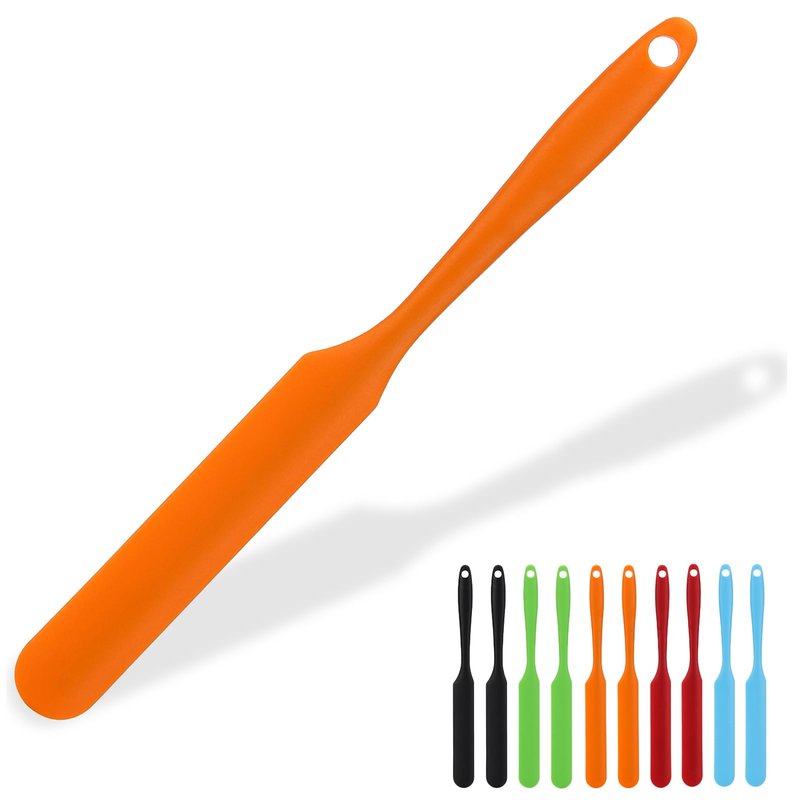 10 Pcs Silicone Jar Spatulas, 9.45 inch Non-Stick Heat Resistant Cake Cream Spatulas Set, Cake Cream Butter Spatulas(5 colors）