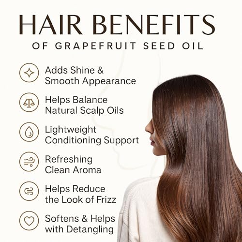 Grapefruit Seed Oil 100% Pure Carrier Oil, Cold-Pressed, 4 oz Jar