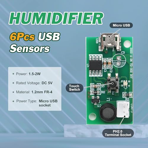 5V USB Ultrasonic Humidifier Module with LED Spray Disc
