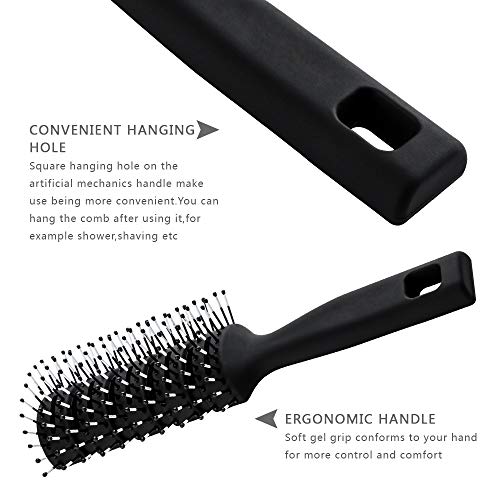 Vented Styling Brush for Quick Blow Drying, Black