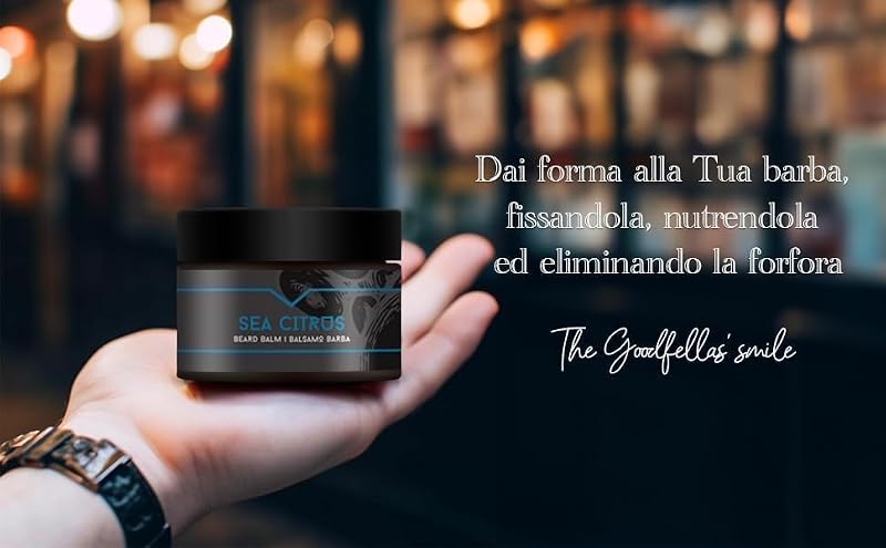 Goodfellas' Smile Sea Citrus Beard Balm - Made in Italy, Hydrating & Non-Sticky