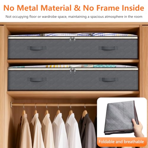 90L Under Bed Storage Containers - 2-Pack Grey Storage Bins