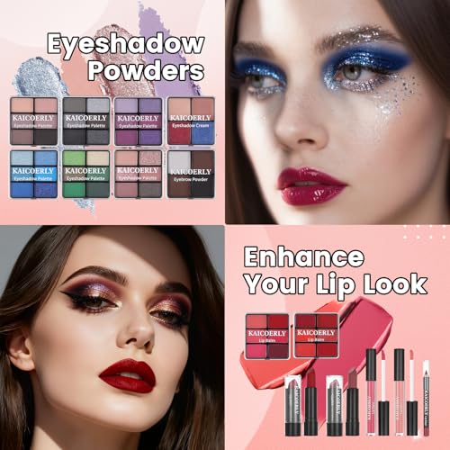 KAICOERLY Professional Makeup Kit with Reusable Travel Case