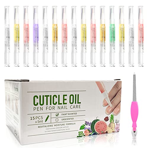 15-Pack Scented Cuticle Oil Pens for Nail Care & Growth