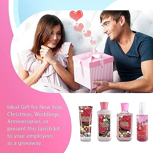 Cotton Candy Bath & Body Gift Set - 4-Piece Travel Size Spa Collection