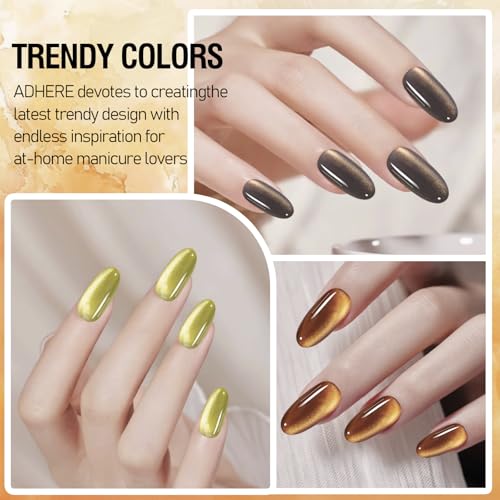 ADHERE Autumn Collection Cat Eye Gel Nail Polish Set - 7 Colors, 12ml Each