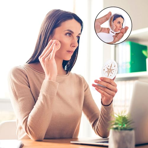 ZOOFOX 50-Piece Mini Round Makeup Mirrors, 2.7" x 2.4" for Travel
