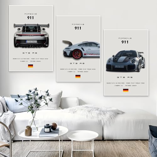 VejiA 911 GT Turbo Car Canvas Wall Art - 12x18 Unframed