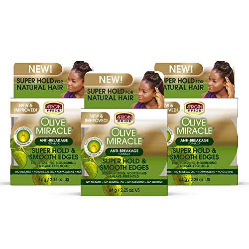 African Pride Olive Miracle Silky Smooth Edges, Coconut - 3 Pack (2.25oz)